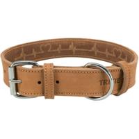 Trixie halsband hond rustic vetleer heartbeat bruin - thumbnail