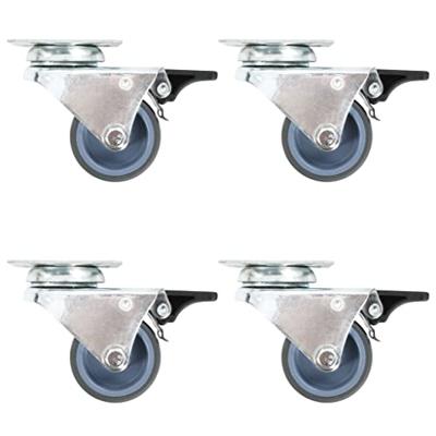VidaXL Zwenkwielen dubbel met dubbele remmen 4 st 50 mm