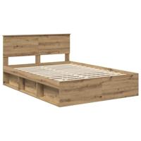 Bedframe Ambachtelijk eiken 150 x 200 cm Bewerkt hout - thumbnail