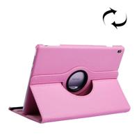 Litchi Texture Horizontal Flip 360 Degrees Rotation Leather Case for Huawei MediaPad T5 10.1 with Holder (Pink) - thumbnail