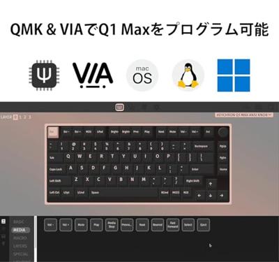 Keychron Q1 Max QMK/VIA toetsenbord - thumbnail
