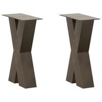 Salontafelpoten 2 st X-vormig 38x(42-43) cm staal naturel - thumbnail