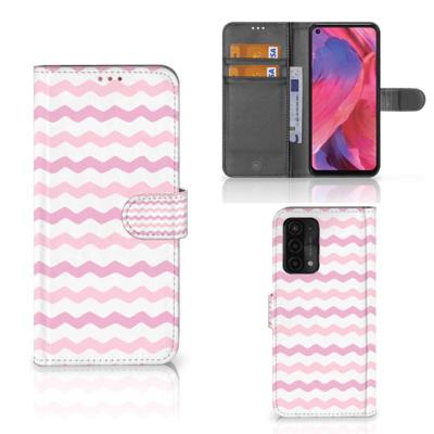 OPPO A54 5G | A74 5G | A93 5G | Telefoon Hoesje | Waves Roze | Portemonnee hoesje