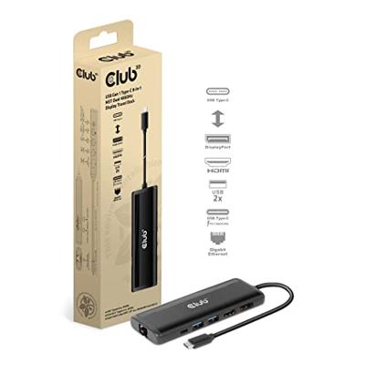 Club 3D USB Gen 1 Type-C 8-in-1 MST Dual 4K60Hz Display Travel Dock dockingstation