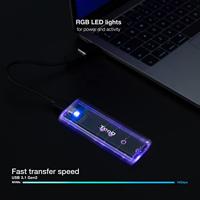 Hard drive hoes TooQ TQE-2200 Transparant USB USB-C - thumbnail