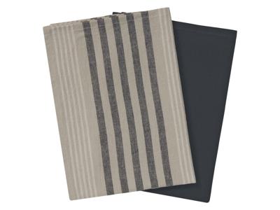 LIVARNO home 2 Keukendoeken 50 x 70 cm (strepen/navy/beige)