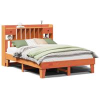 Bedframe zonder matras massief grenenhout wasbruin 150x200 cm - thumbnail