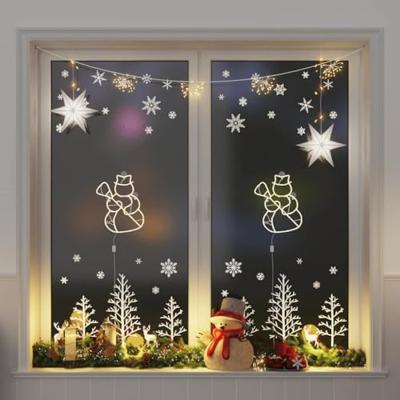 VidaXL Kerstverlichting sneeuwpop silhouet 2 st 35 leds warm wit