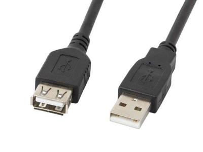 Lanberg CA-USBE-10CC-0007-BK USB 2.0 A-stekker naar USB A-bus Extender, 70 cm zwart