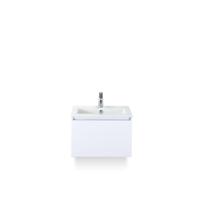 Frozen Badmeubelset 60 cm - Greeplijst in kleur - Wit Hoogglans - Keramische Wastafel Wit 1 kraangat - thumbnail