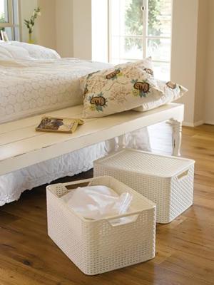 Curver style mandje L 30 liter vintage wit