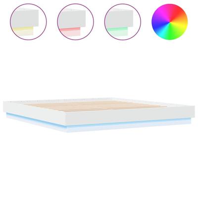 Bedframe met LED-verlichting wit 180x200 cm