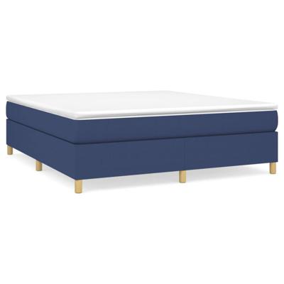 Boxspring met matras stof blauw 160x200 cm