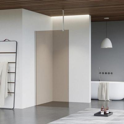 Fortifura Galeria inloopdouche - 180x200cm - rookglas - plafondarm - Geborsteld RVS PVD (RVS) SW797943/SW797908/SW804544