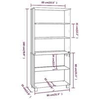 Hoge kast HAMAR massief grenenhout honingbruin - thumbnail