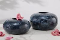 Design set van 2 vazen STONE 25cm zwart gemarmerd handgemaakt - 43186 - thumbnail