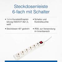 AS Schwabe 11501 Stekkerdoos met schakelaar Wit Randaarde stekker 1 stuk(s) - thumbnail