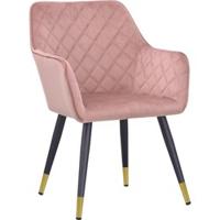Eetkamerstoel Davanti Licht Roze velvet - thumbnail