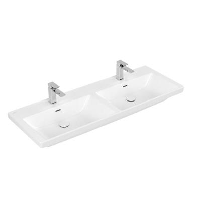 Wastafel Villeroy & Boch Subway 3.0 Dubbele Wasbak 47x130x16.5 cm Stone White Villeroy & Boch