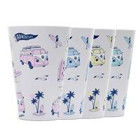 VW T1 Volkswagen Busje Explore Set 4 RPET Duurzame Picknick Bekers 450ml - thumbnail