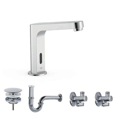 Elektronische Fonteinkraanset Tres Tempo Base Hoekige Kraan 2 Uitgangen Chroom Tres Elektronische Fonteinkraanset Tres Tempo Base Hoekige Kraan 2 Uitgangen Chroom Tres