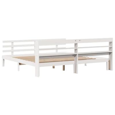 Bedframe met hoofdeinde zonder matras 180x200 cm wit