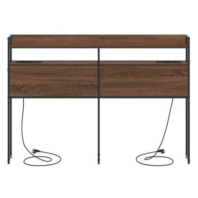 Hoofdbord met plank bruin eikenkleur 120 cm Bewerkt hout