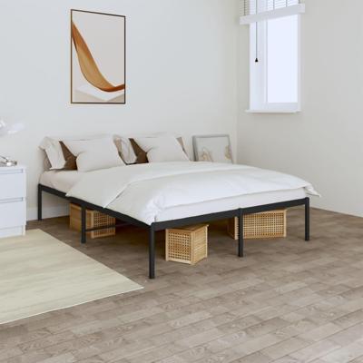 Bedframe metaal zwart 160x200 cm Bedframe metaal zwart 160x200 cm