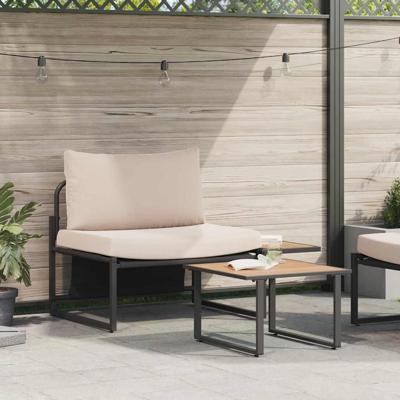 Tuinbankenset 2 pcs Taupe Staal