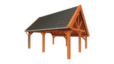 Trendhout Kapschuur de Hofstee XXL 655x595 cm- Kapschuurdak- Onbehandeld lariks Douglas hout- Trendhout