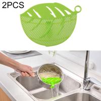 2 stuks blad vormige rijst Wash gadget noedels bonen Colanders Strainers Cleaning Tool grootte: 10.5 x 14.5 cm (groen) - thumbnail