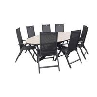 Hartman Napoli Xerix / GI Edison 280x140 cm. tafel - ovale verstelbare tuinset - thumbnail