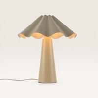 Tafellamp Falisse crema - Paddenstoel lamp in gebroken wit met kap in paraplu vorm - Zonder lichtbron - thumbnail