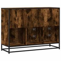 Dressoir 100x35x76 cm bewerkt hout gerookt eikenkleurig - thumbnail