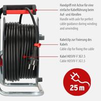 Brennenstuhl 1215056 Kabelhaspel 25.00 m Zwart Randaarde stekker - thumbnail