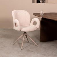 LABEL51 Eetkamerstoel Neo - Naturel - Boucle - Taupe Frame - thumbnail