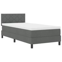 Boxspring Bed met Matras Donkergrijs 100x200 cm Stof - thumbnail