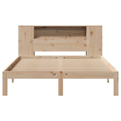 Bed met boekenkast zonder matras massief grenenhout 140x190 cm