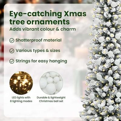 Kunstkerstboom met 300 LED Wit 210 cm PVC en Metaal en Plastic