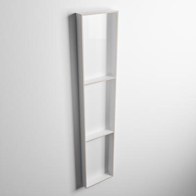 MONDIAZ EASY Nis 149,5x29,5cm in solid surface kleur Linen | Talc. 3 vakken geschikt voor in- of opbouw MONDIAZ EASY Nis 149,5x29,5cm in solid surface kleur Linen | Talc. 3 vakken geschikt voor in- of opbouw