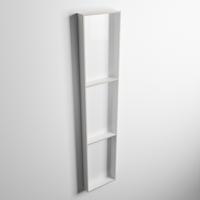 MONDIAZ EASY Nis 149,5x29,5cm in solid surface kleur Linen | Talc. 3 vakken geschikt voor in- of opbouw - thumbnail