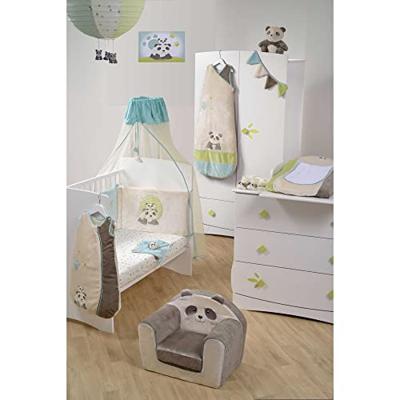 Hoeslaken - DOMIVA - 70 x 140 cm - Jersey - Ecru Pandipanda print