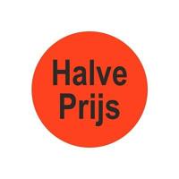 Etiket fluor rood 35mm Halve Prijs 500r - thumbnail
