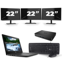 Dell Latitude 3490 - Intel Core i3-8e Generatie - 14 inch - 8GB RAM - 256GB SSD - Windows 11 + 3x 22 inch Monitor - thumbnail