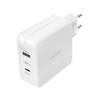 LogiLink PA0281 USB-oplader 100 W 1x USB-A, 1x USB-C USB PD Wit Binnen USB Power Delivery (USB-PD) - thumbnail