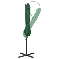 VidaXL Zweefparasol met paal en led-verlichting 300 cm groen - thumbnail