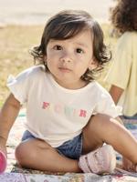 T-shirt met fantasiemotief voor baby's in biologisch katoen wit - thumbnail