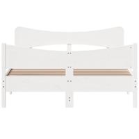 Bedframe zonder matras massief grenenhout wit 135x190 cm - thumbnail