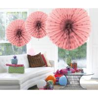 Baby roze Honeycomb Waaier - 45cm - thumbnail
