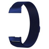 Fitbit Charge 3 & 4 milanese bandje - Maat: Large - Donkerblauw - thumbnail